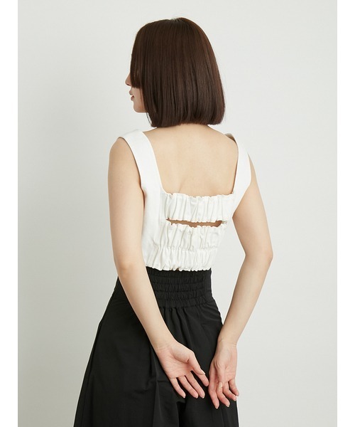 LILY BROWN（リリーブラウン）の「[L.B CANDY STOCK]スタッズデニムビスチェ（Tシャツ/カットソー・レディース・ブルー/ブラック/ホワイト・FREE）」の6枚目の写真