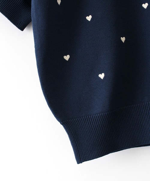 SpRay(スプレイ)の「ハート刺繍ショートスリーブニット(ニット/セーター・レディース・アイボリー/ネイビー/ライトベージュ/ブラック・FREE)」の22枚目の写真