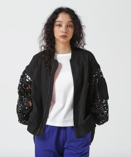 Risley（リズレー）の「Risley(リズレー)　レースコンビ2WAY MA-1（ブルゾン・レディース・ブラック/カーキ・F）」の5枚目の写真