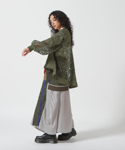 Risley（リズレー）の「Risley(リズレー)　レースコンビ2WAY MA-1（ブルゾン・レディース・ブラック/カーキ・F）」の11枚目の写真