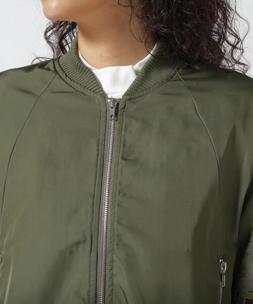 Risley（リズレー）の「Risley(リズレー)　レースコンビ2WAY MA-1（ブルゾン・レディース・ブラック/カーキ・F）」の14枚目の写真
