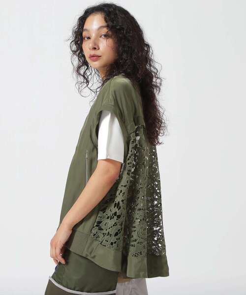 Risley（リズレー）の「Risley(リズレー)　レースコンビ2WAY MA-1（ブルゾン・レディース・ブラック/カーキ・F）」の19枚目の写真