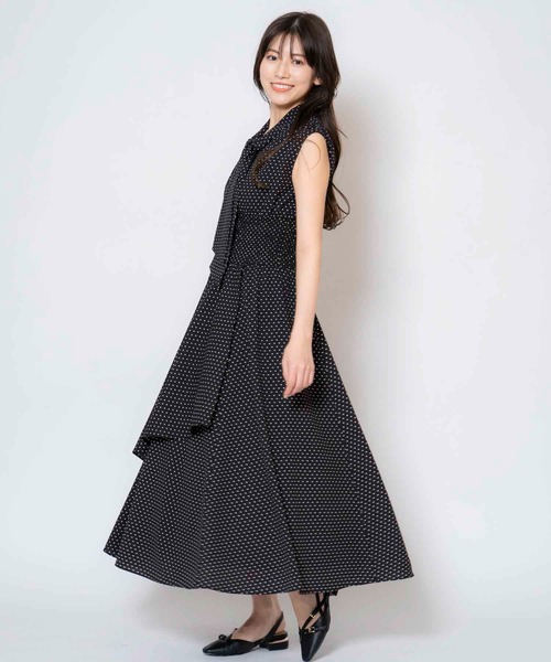 NOELA(ノエラ)の「ドットボウタイワンピース(ワンピース・レディース・ブラック/ブラウン/オフホワイト・S/M)」の6枚目の写真