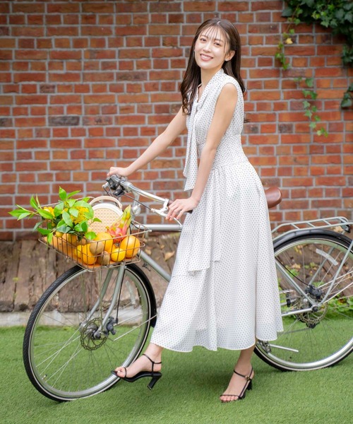 NOELA(ノエラ)の「ドットボウタイワンピース(ワンピース・レディース・ブラック/ブラウン/オフホワイト・S/M)」の8枚目の写真