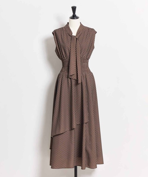 NOELA(ノエラ)の「ドットボウタイワンピース(ワンピース・レディース・ブラック/ブラウン/オフホワイト・S/M)」の22枚目の写真