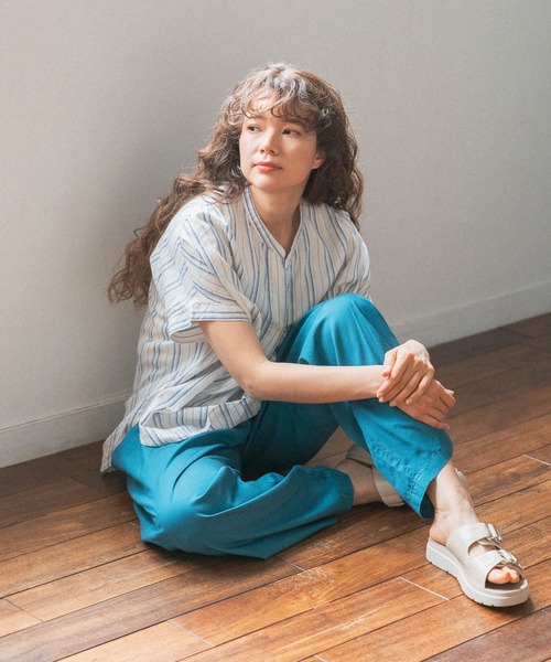 niko and...（ニコアンド）の「リフレッシュリネンレーヨンスキッパー（シャツ/ブラウス・レディース・ブラック/アイボリー/オフホワイト/ピンク・MEDIUM/LARGE）」の12枚目の写真