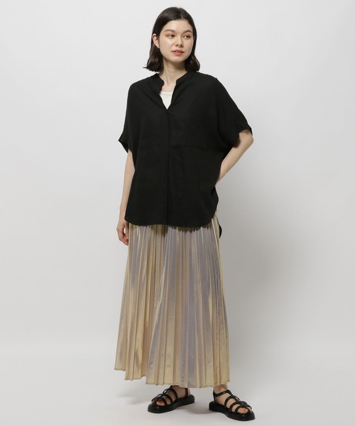 niko and...（ニコアンド）の「リフレッシュリネンレーヨンスキッパー（シャツ/ブラウス・レディース・ブラック/アイボリー/オフホワイト/ピンク・MEDIUM/LARGE）」の17枚目の写真