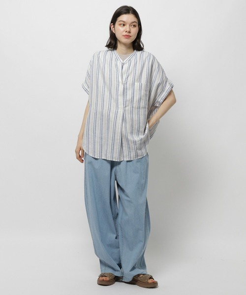 niko and...（ニコアンド）の「リフレッシュリネンレーヨンスキッパー（シャツ/ブラウス・レディース・ブラック/アイボリー/オフホワイト/ピンク・MEDIUM/LARGE）」の20枚目の写真