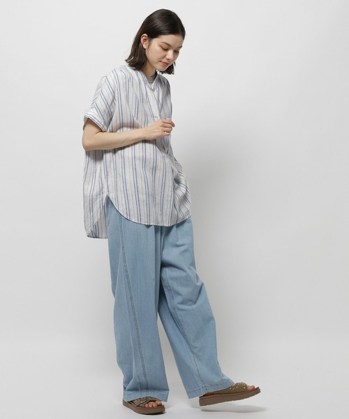 niko and...（ニコアンド）の「リフレッシュリネンレーヨンスキッパー（シャツ/ブラウス・レディース・ブラック/アイボリー/オフホワイト/ピンク・MEDIUM/LARGE）」の21枚目の写真