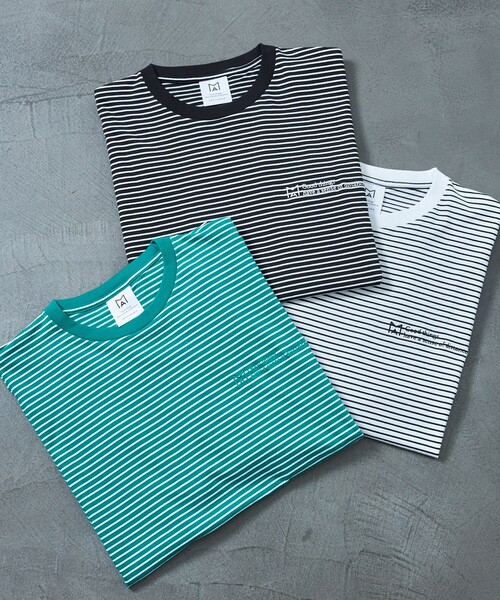 Firsthand(ファーストハンド)の「MA Firsthand/マ ファーストハンド BASIC LOGO ピンボーダーTEE / 半袖Tシャツ(Tシャツ/カットソー・メンズ・ブラック/グリーン/ホワイト・L/M)」の4枚目の写真