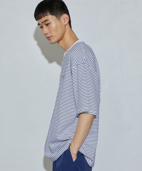 Firsthand(ファーストハンド)の「MA Firsthand/マ ファーストハンド BASIC LOGO ピンボーダーTEE / 半袖Tシャツ(Tシャツ/カットソー・メンズ・ブラック/グリーン/ホワイト・L/M)」の9枚目の写真