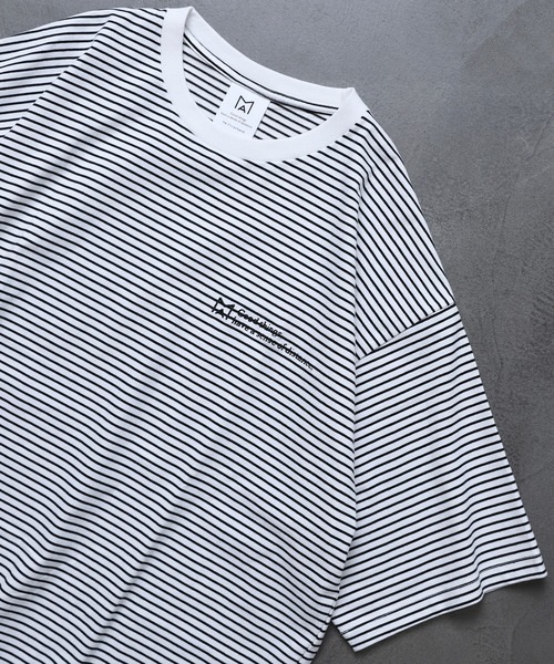 Firsthand(ファーストハンド)の「MA Firsthand/マ ファーストハンド BASIC LOGO ピンボーダーTEE / 半袖Tシャツ(Tシャツ/カットソー・メンズ・ブラック/グリーン/ホワイト・L/M)」の1枚目の写真