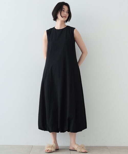 GALLEST(ギャレスト)の「◆裾バルーンサッカーワンピース(ワンピース・レディース・イエロー/ホワイト系/ブラック・34/38)」の1枚目の写真