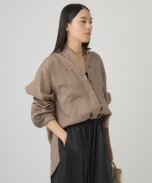 Chaos カオス ブランブロンブラウス　ベージュ　シャツ　オーバーサイズ　長袖 Chaos カオス ブランブロンブラウス ベージュ シャツ オーバーサイズ