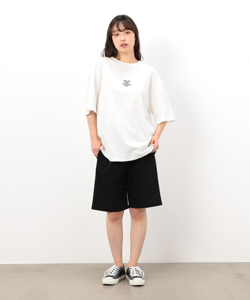 Purple&Yellow（パープルアンドイエロー）の「刺繍×プリント半袖Ｔシャツ（Tシャツ/カットソー・メンズ・ホワイト/ブラック/ブルー/グレイッシュベージュ・SMALL/MEDIUM/LARGE）」の16枚目の写真