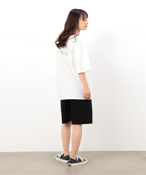 Purple&Yellow（パープルアンドイエロー）の「刺繍×プリント半袖Ｔシャツ（Tシャツ/カットソー・メンズ・ホワイト/ブラック/ブルー/グレイッシュベージュ・SMALL/MEDIUM/LARGE）」の17枚目の写真