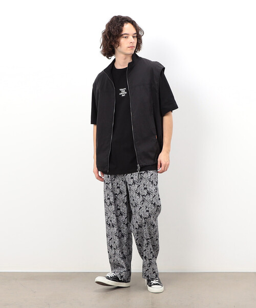 Purple&Yellow（パープルアンドイエロー）の「刺繍×プリント半袖Ｔシャツ（Tシャツ/カットソー・メンズ・ホワイト/ブラック/ブルー/グレイッシュベージュ・SMALL/MEDIUM/LARGE）」の20枚目の写真