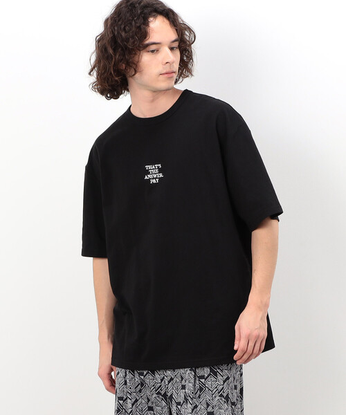 Purple&Yellow（パープルアンドイエロー）の「刺繍×プリント半袖Ｔシャツ（Tシャツ/カットソー・メンズ・ホワイト/ブラック/ブルー/グレイッシュベージュ・SMALL/MEDIUM/LARGE）」の22枚目の写真