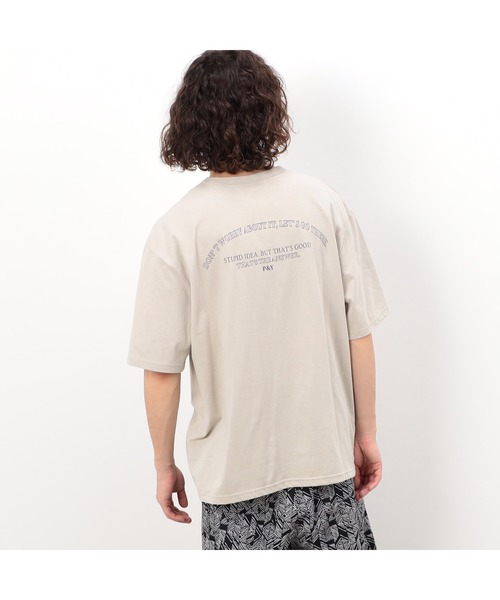 Purple&Yellow（パープルアンドイエロー）の「刺繍×プリント半袖Ｔシャツ（Tシャツ/カットソー・メンズ・ホワイト/ブラック/ブルー/グレイッシュベージュ・SMALL/MEDIUM/LARGE）」の11枚目の写真