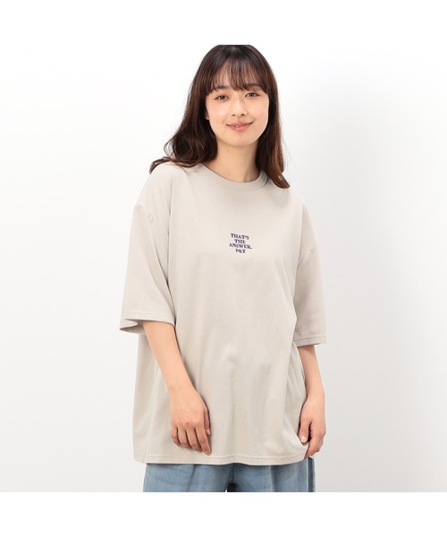 Purple&Yellow（パープルアンドイエロー）の「刺繍×プリント半袖Ｔシャツ（Tシャツ/カットソー・メンズ・ホワイト/ブラック/ブルー/グレイッシュベージュ・SMALL/MEDIUM/LARGE）」の12枚目の写真