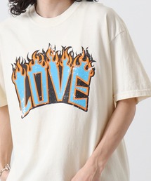 MODISH GAZE（モディシュガゼ）の「MODISH GAZE LOVEロゴプリント ピグメント加工 ビッグシルエットTシャツ　半袖（Tシャツ/カットソー）」