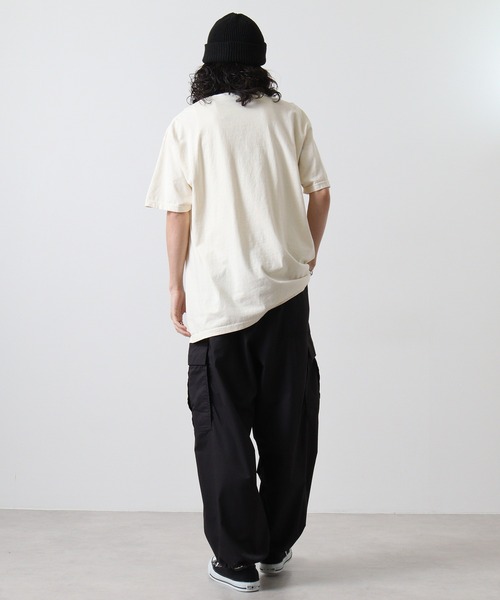 MODISH GAZE(モディシュガゼ)の「MODISH GAZE LOVEロゴプリント ピグメント加工 ビッグシルエットTシャツ 半袖(Tシャツ/カットソー・メンズ・ネイビー/スミクロ/アイボリー・F)」の8枚目の写真