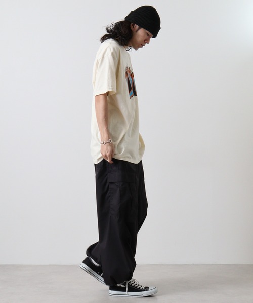 MODISH GAZE(モディシュガゼ)の「MODISH GAZE LOVEロゴプリント ピグメント加工 ビッグシルエットTシャツ 半袖(Tシャツ/カットソー・メンズ・ネイビー/スミクロ/アイボリー・F)」の9枚目の写真