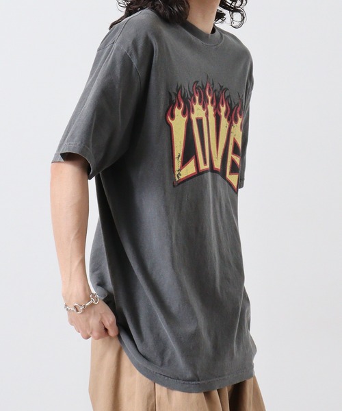 MODISH GAZE(モディシュガゼ)の「MODISH GAZE LOVEロゴプリント ピグメント加工 ビッグシルエットTシャツ 半袖(Tシャツ/カットソー・メンズ・ネイビー/スミクロ/アイボリー・F)」の12枚目の写真