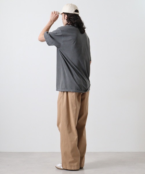 MODISH GAZE(モディシュガゼ)の「MODISH GAZE LOVEロゴプリント ピグメント加工 ビッグシルエットTシャツ 半袖(Tシャツ/カットソー・メンズ・ネイビー/スミクロ/アイボリー・F)」の14枚目の写真