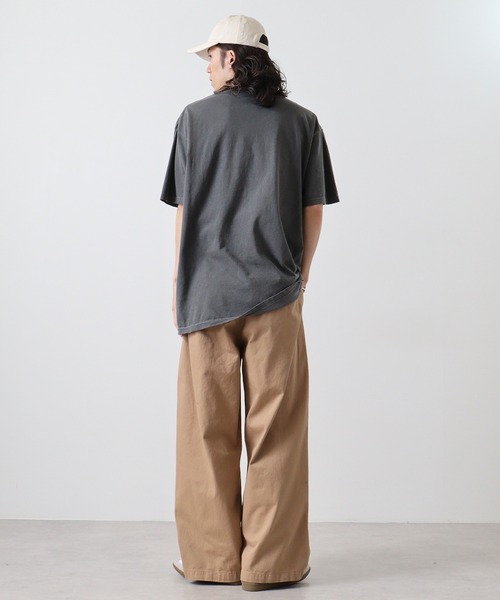 MODISH GAZE(モディシュガゼ)の「MODISH GAZE LOVEロゴプリント ピグメント加工 ビッグシルエットTシャツ 半袖(Tシャツ/カットソー・メンズ・ネイビー/スミクロ/アイボリー・F)」の15枚目の写真