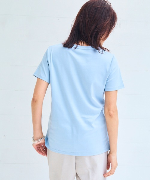 CROSS FUNCTION(クロスファンクション)の「《シワになりにくい・なめらか》正解クルーネックTシャツ【CF/クロスファンクション】(Tシャツ/カットソー・レディース・ブラック/ラベンダー/サックスブルー/オフホワイト・L/LL/3L/4L/M)」の22枚目の写真