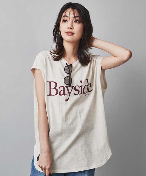 CHIGNON（シニヨン）の「◆【CHIGNON】BaysideフレンチTシャツ（Tシャツ/カットソー・レディース・ホワイト/ブラック/ライトベージュ・02）」の7枚目の写真