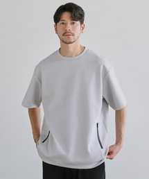 【セットアップ対応】コットンポンチクルーネック半袖プルオーバー
