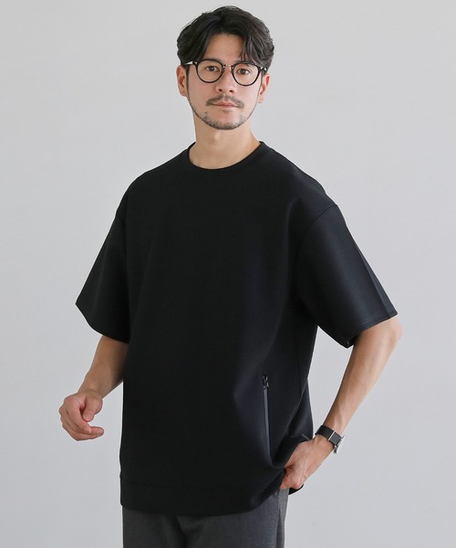 SPU(スプ)の「【セットアップ対応】コットンポンチクルーネック半袖プルオーバー(Tシャツ/カットソー・メンズ・ホワイト/ネイビー/チャコール/グレー/ブラック・XL/L/M/S)」の3枚目の写真