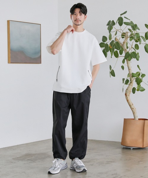 SPU(スプ)の「【セットアップ対応】コットンポンチクルーネック半袖プルオーバー(Tシャツ/カットソー・メンズ・ホワイト/ネイビー/チャコール/グレー/ブラック・XL/L/M/S)」の8枚目の写真