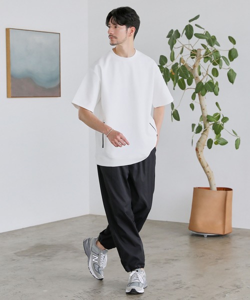 SPU(スプ)の「【セットアップ対応】コットンポンチクルーネック半袖プルオーバー(Tシャツ/カットソー・メンズ・ホワイト/ネイビー/チャコール/グレー/ブラック・XL/L/M/S)」の10枚目の写真