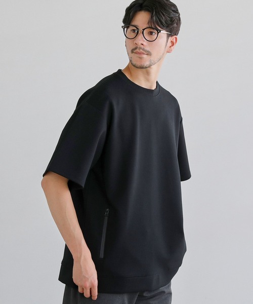 SPU(スプ)の「【セットアップ対応】コットンポンチクルーネック半袖プルオーバー(Tシャツ/カットソー・メンズ・ホワイト/ネイビー/チャコール/グレー/ブラック・XL/L/M/S)」の11枚目の写真