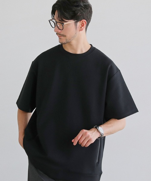 SPU(スプ)の「【セットアップ対応】コットンポンチクルーネック半袖プルオーバー(Tシャツ/カットソー・メンズ・ホワイト/ネイビー/チャコール/グレー/ブラック・XL/L/M/S)」の12枚目の写真