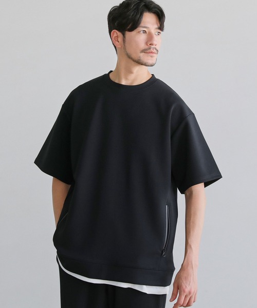 SPU(スプ)の「【セットアップ対応】コットンポンチクルーネック半袖プルオーバー(Tシャツ/カットソー・メンズ・ホワイト/ネイビー/チャコール/グレー/ブラック・XL/L/M/S)」の13枚目の写真