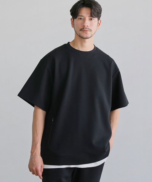 SPU(スプ)の「【セットアップ対応】コットンポンチクルーネック半袖プルオーバー(Tシャツ/カットソー・メンズ・ホワイト/ネイビー/チャコール/グレー/ブラック・XL/L/M/S)」の14枚目の写真
