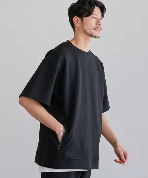 SPU(スプ)の「【セットアップ対応】コットンポンチクルーネック半袖プルオーバー(Tシャツ/カットソー・メンズ・ホワイト/ネイビー/チャコール/グレー/ブラック・XL/L/M/S)」の15枚目の写真