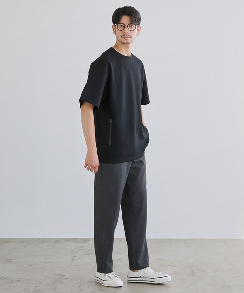 SPU(スプ)の「【セットアップ対応】コットンポンチクルーネック半袖プルオーバー(Tシャツ/カットソー・メンズ・ホワイト/ネイビー/チャコール/グレー/ブラック・XL/L/M/S)」の17枚目の写真