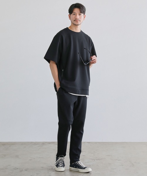 SPU(スプ)の「【セットアップ対応】コットンポンチクルーネック半袖プルオーバー(Tシャツ/カットソー・メンズ・ホワイト/ネイビー/チャコール/グレー/ブラック・XL/L/M/S)」の18枚目の写真