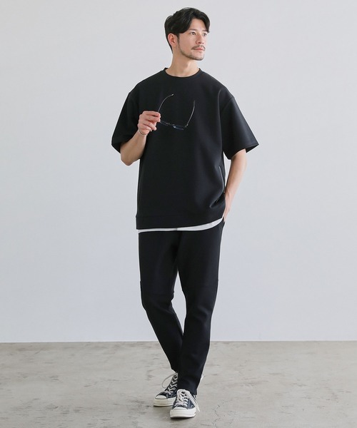 SPU(スプ)の「【セットアップ対応】コットンポンチクルーネック半袖プルオーバー(Tシャツ/カットソー・メンズ・ホワイト/ネイビー/チャコール/グレー/ブラック・XL/L/M/S)」の19枚目の写真
