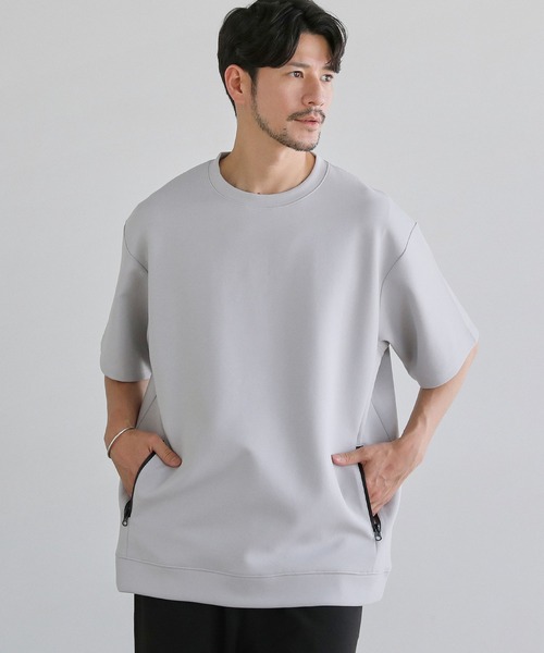 SPU(スプ)の「【セットアップ対応】コットンポンチクルーネック半袖プルオーバー(Tシャツ/カットソー・メンズ・ホワイト/ネイビー/チャコール/グレー/ブラック・XL/L/M/S)」の21枚目の写真