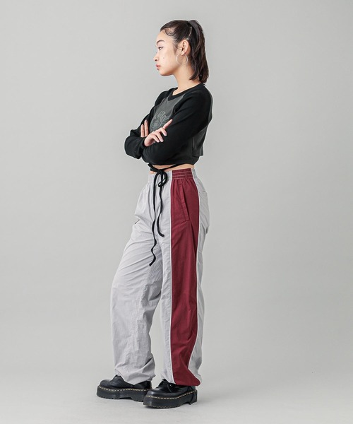 X-girl（エックスガール）の「CROWN AND WINGS RAGLAN L/S BABY TEE（Tシャツ/カットソー・レディース・オフホワイト/オリーブ/チャコール・S/M）」の18枚目の写真