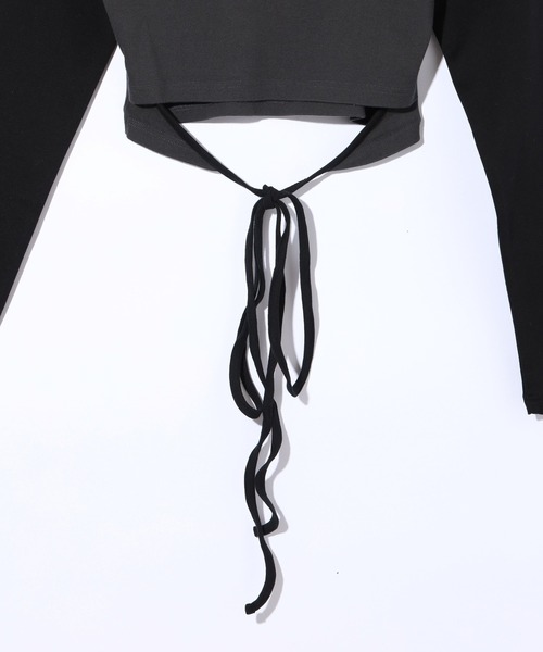 X-girl（エックスガール）の「CROWN AND WINGS RAGLAN L/S BABY TEE（Tシャツ/カットソー・レディース・オフホワイト/オリーブ/チャコール・S/M）」の11枚目の写真