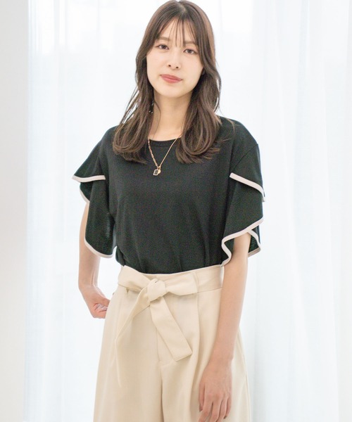 Jayro(ジャイロ)の「カノコパイピングフレアースリーブブラウス(シャツ/ブラウス・レディース・ホワイト系その他/ブラック/グレー系その他・M)」の16枚目の写真