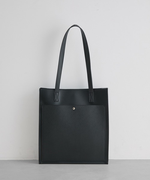 JUNRED（ジュンレッド）の「【 追加生産 】シンセティックレザーコンビトートバック（トートバッグ・メンズ・ブラック/ネイビー・FREE）」の2枚目の写真