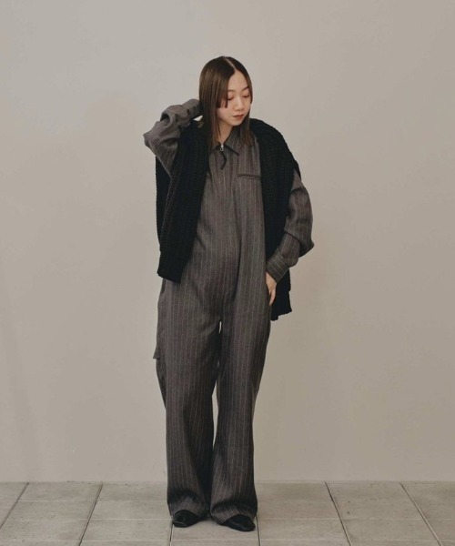 セール】Stripe Zip Combinaison（つなぎ/オールインワン）｜TODAYFUL